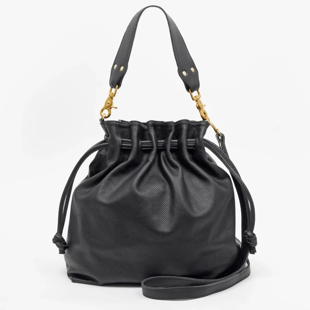 Clare V Moyen Henri, Soft Perf, Black Shoulder/Crossbody bag